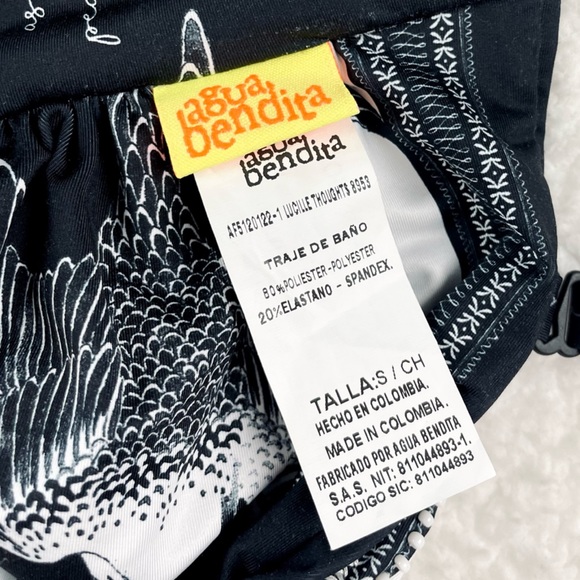 AGUA BENDITA • Lucille Thoughts Black/White Beaded Floral Bikini Top - Picture 12 of 15